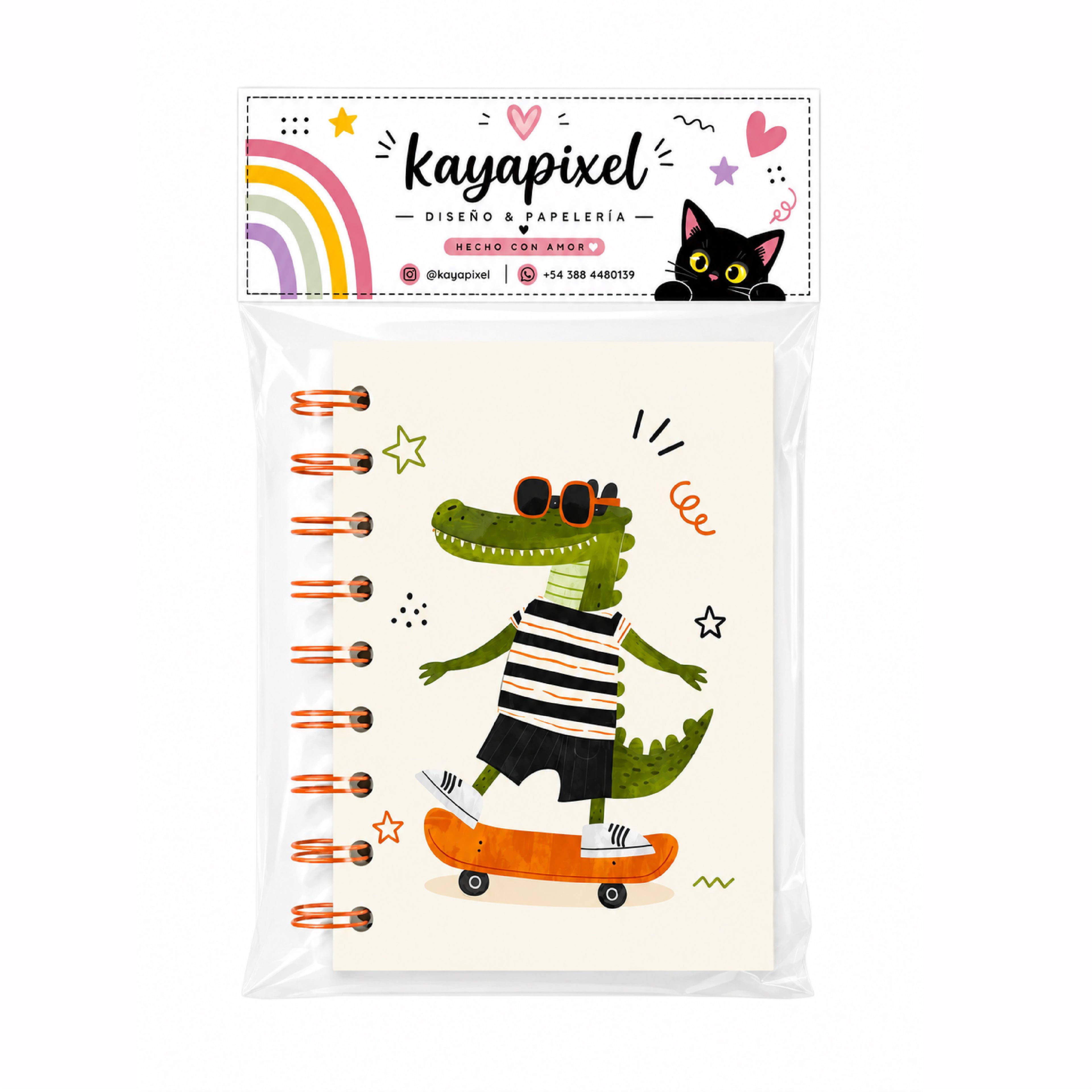 LIbreta 13cm x 9.5 Hoja Lisa Cocodrillo