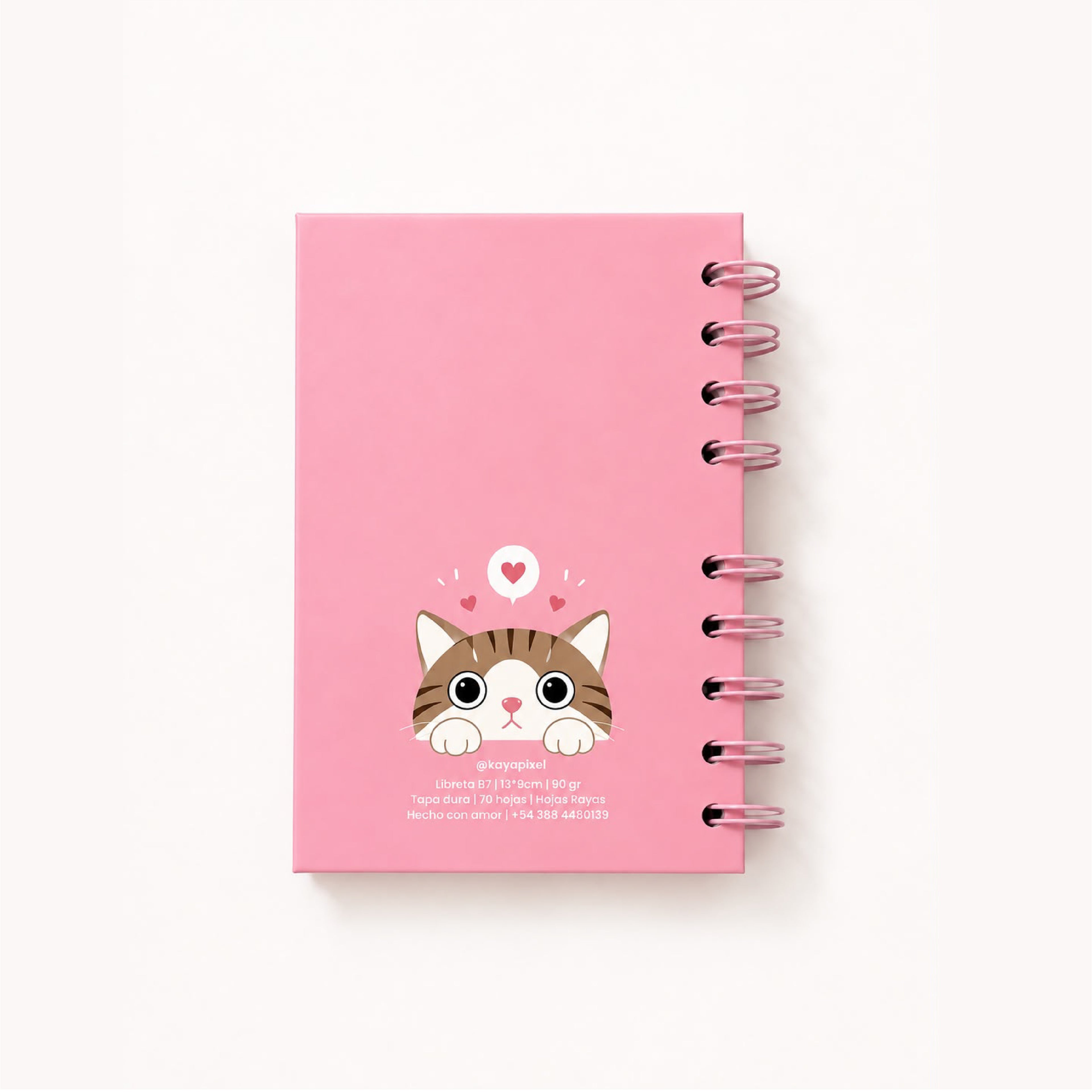 Libreta 13cm x 9.5 Gato - Hoja 90gr