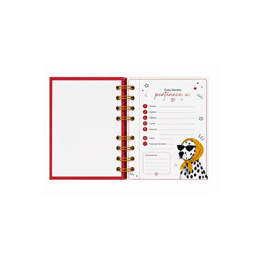 Libreta Hojas Lisas 13cm x 9.5 Perro- Hoja 90gr