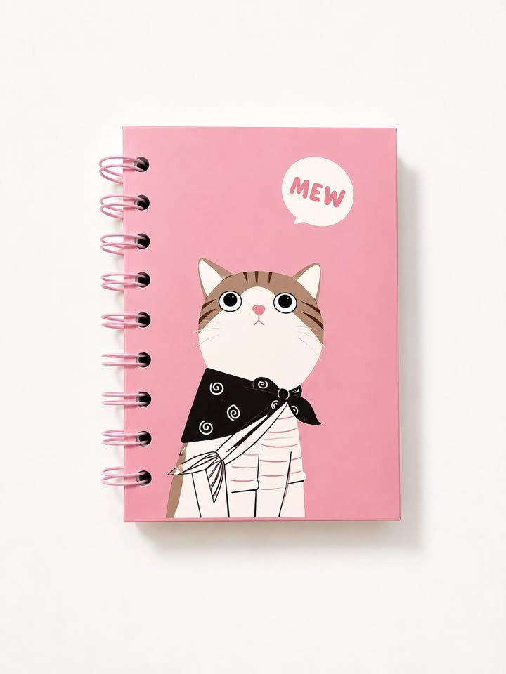 Libreta A7 Personalizada – 100 Hojas Lisas 90g, Anillada y Laminada