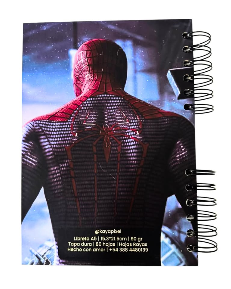 Libreta y Cuaderno hoja rayada A5 - Hombre araña