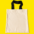 Bolsa de Tela Ecológica Color Natural con Asas Negras