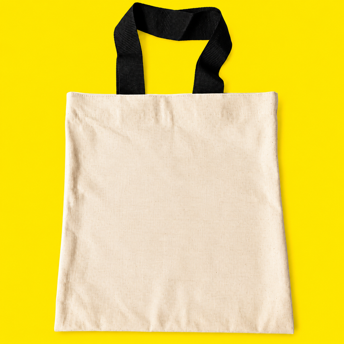 Bolsa de Tela Ecológica Color Natural con Asas Negras