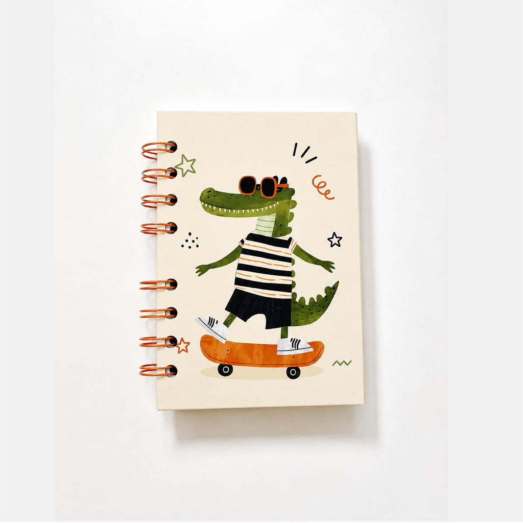 LIbreta 13cm x 9.5 Hoja Lisa Cocodrillo