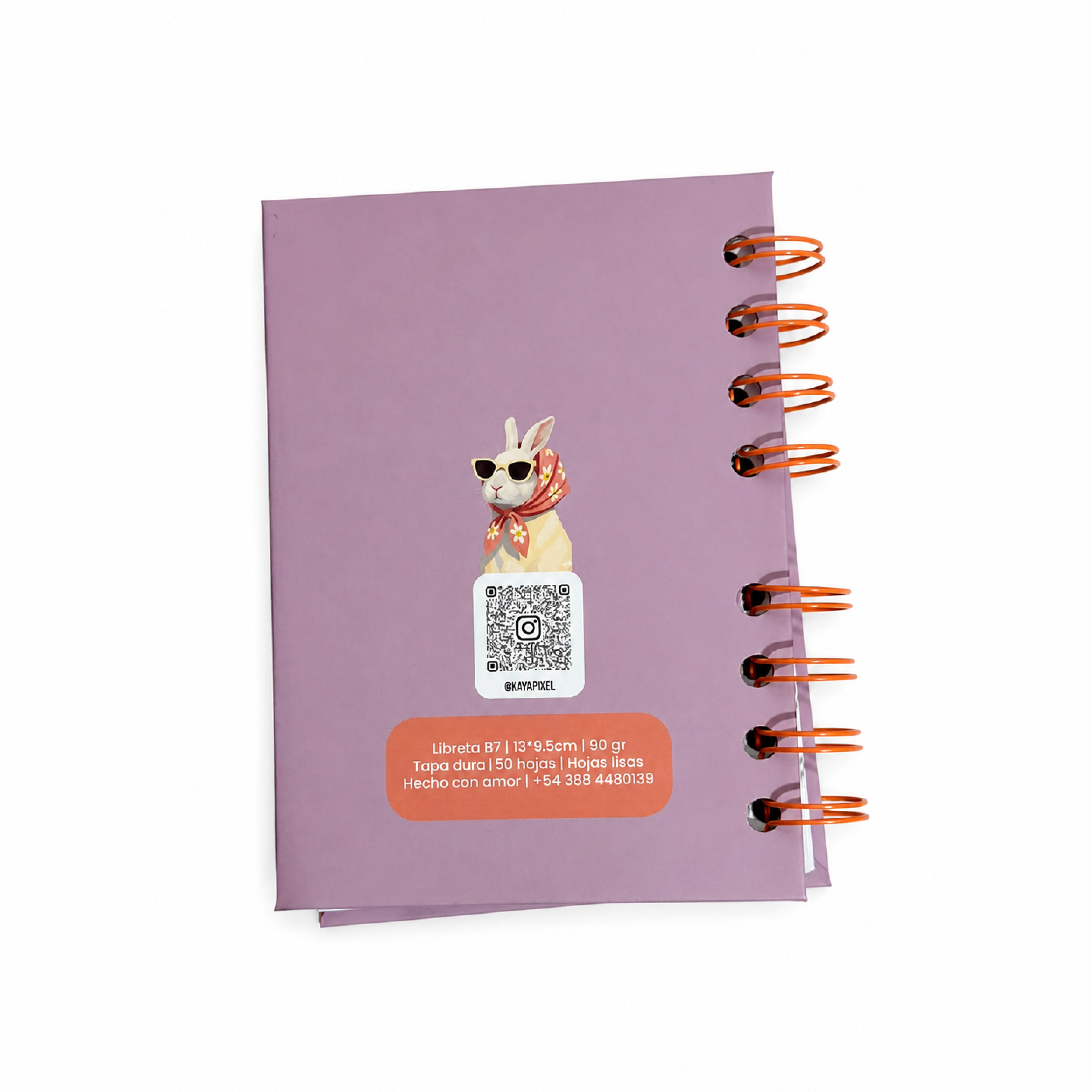 Libreta Hojas Lisas 13cm x 9.5 Conejo- Hoja 90gr