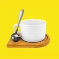 Taza de Bambú con Cucharilla y Base de Bambú 6 oz
