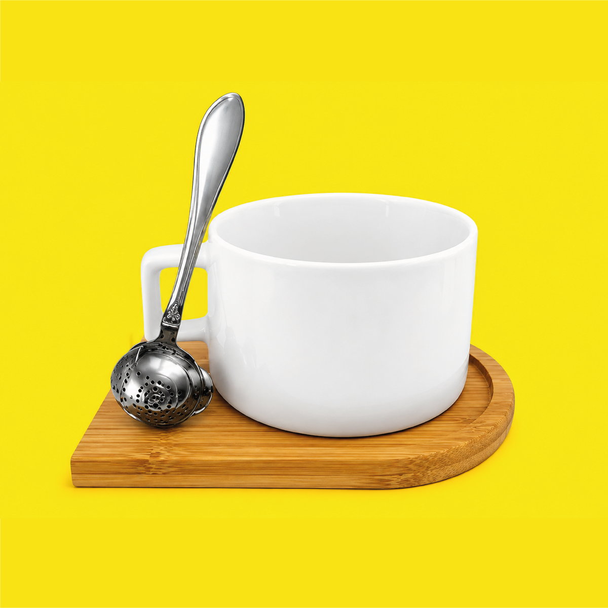 Taza de Bambú con Cucharilla y Base de Bambú 6 oz