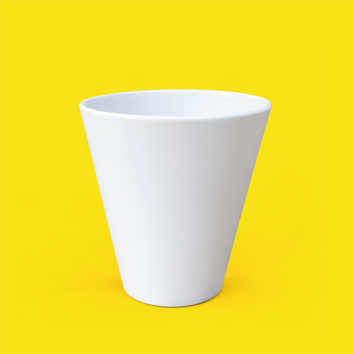 Vaso Cónico de Polímero Blanco para Sublimación