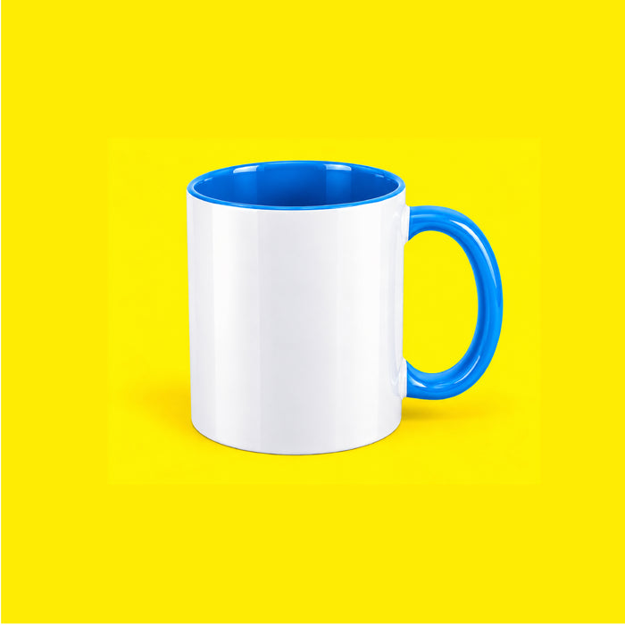 Taza de Cerámica 11 oz con Interior y Asa Multicolor – Personalizada