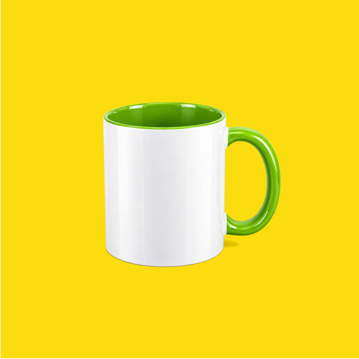 Taza de Cerámica 11 oz con Interior y Asa Multicolor – Personalizada