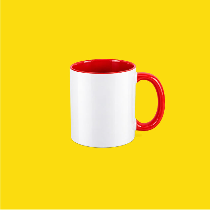 Taza de Cerámica 11 oz con Interior y Asa Multicolor – Personalizada